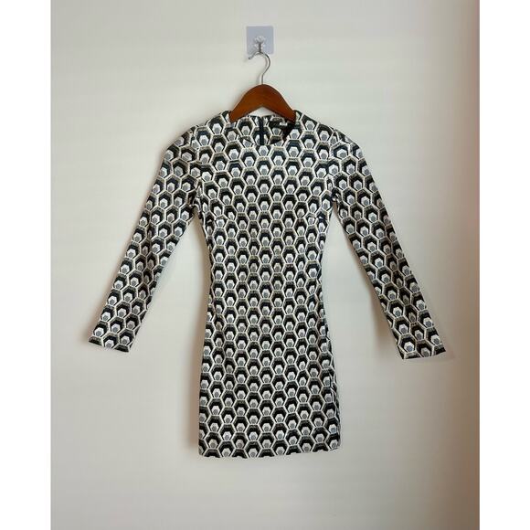 $1390 Metallic Hexagon Print Dress by Rubin Singer Size 0 - Picture 1 of 7